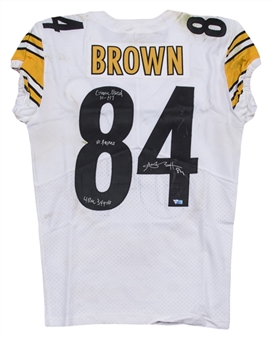 2017 Antonio Brown Game Used, Signed & Inscribed Pittsburgh Steelers Jersey Used On 10/1/2017 Vs. Baltimore Ravens (Brown/Fanatics LOA)